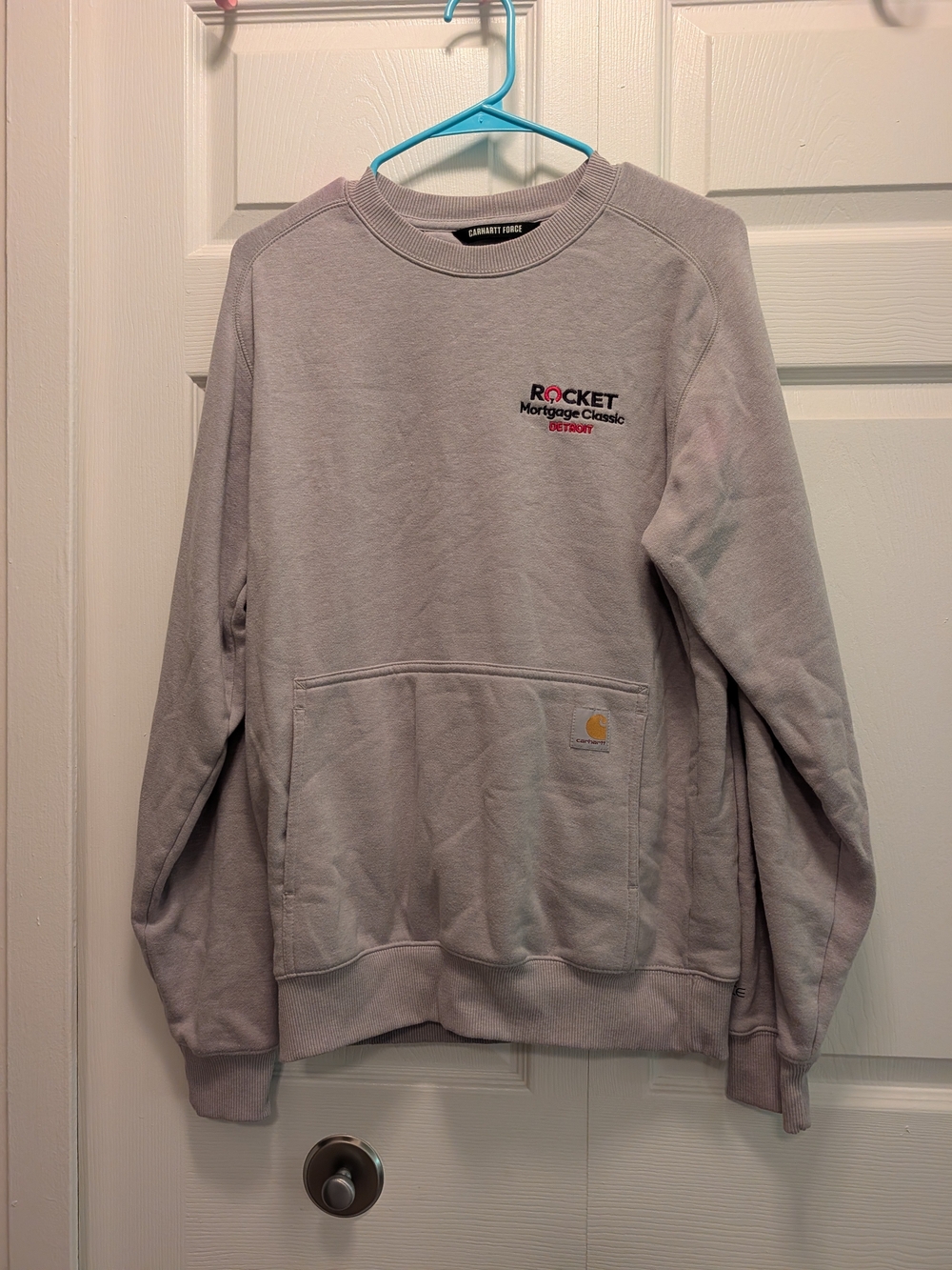 NWOT Carhartt Light Gray Crewneck Sweatshirt with Front Pocket